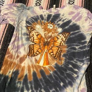 No Boundaries Tie-Dye Sun and Butterfly Kids Tee